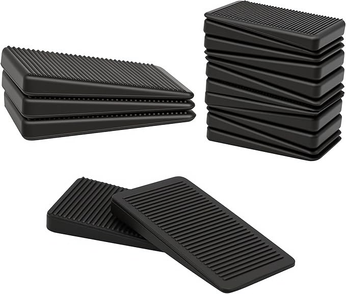 Furniture Leveler, Multi-Purpose Rubber Shim for Leveling Feet Stable, Anti-Wobble Pad for Uneven Table, Dresser Leg, Toliet (100 Pack, Black)