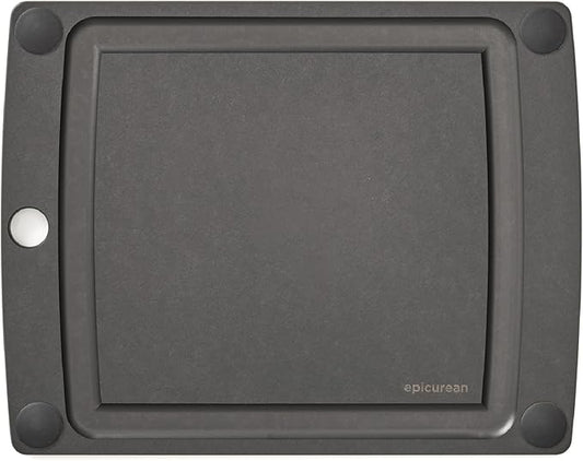 Epicurean All-In-One Cutting Board with Non-Slip Feet and Juice Groove, 10" × 7", Slate/Black