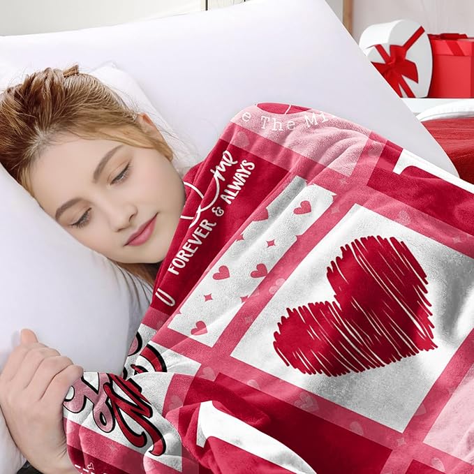 Gifts for Her, Valentines Blanket 60X50in, Romantic I Love You Gifts for Women Wife Girlfriend from Him Husband Boyfriend, Mothers Day Anniversary Birthday Unique Presents for Women Her