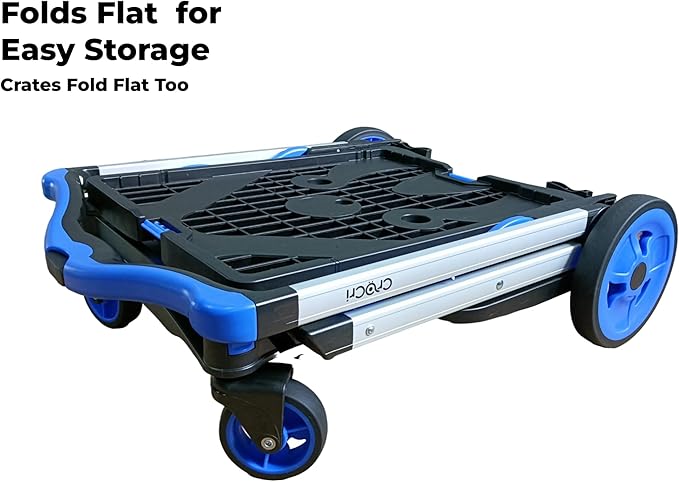 Collapsible Shopping Cart with Wheels, 2-Tier Foldable Grocery Cart with 2 Stackable Storage Crates, Foot Brake, Lower Platform, Aluminum Frame