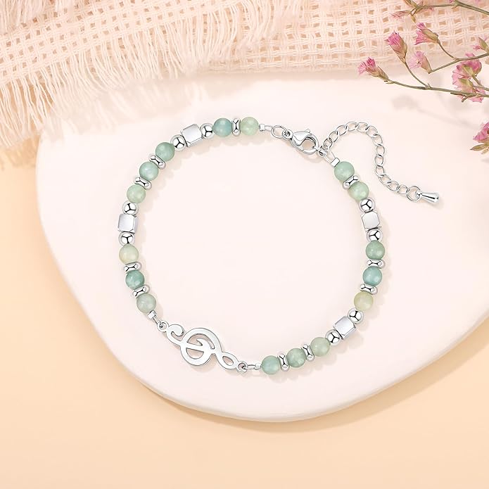 JoycuFF 𝗚𝗶𝗳𝘁𝘀 𝗳𝗼𝗿 𝗪𝗼𝗺𝗲𝗻 𝗠𝗼𝗼𝗻𝘀𝘁𝗼𝗻𝗲 𝗕𝗿𝗮𝗰𝗲𝗹𝗲𝘁 Amazonite Colorful Imperial Jasper Stainless Steel Beads Bracelets, Mothers Day Birthday Christmas Valentines Graduation Gifts