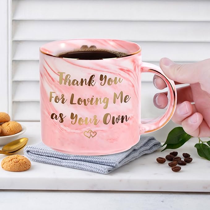 Ulrhpc Mothers Day Gifts for Step Mom: 12 OZ Funny Coffee Mug for Mom from Daughter Son, Birthday Gifts for Stepmother Mama Wife from Husband