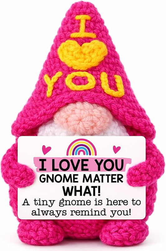 Gifts for Girlfriend Her Anniversary - Cute Crochet Gnome Gift for Wife Women Boyfriend Husband Him Couple, Mothers Mother's Day Birthday Wedding Romantic Long Distance Sweetest Day Gift