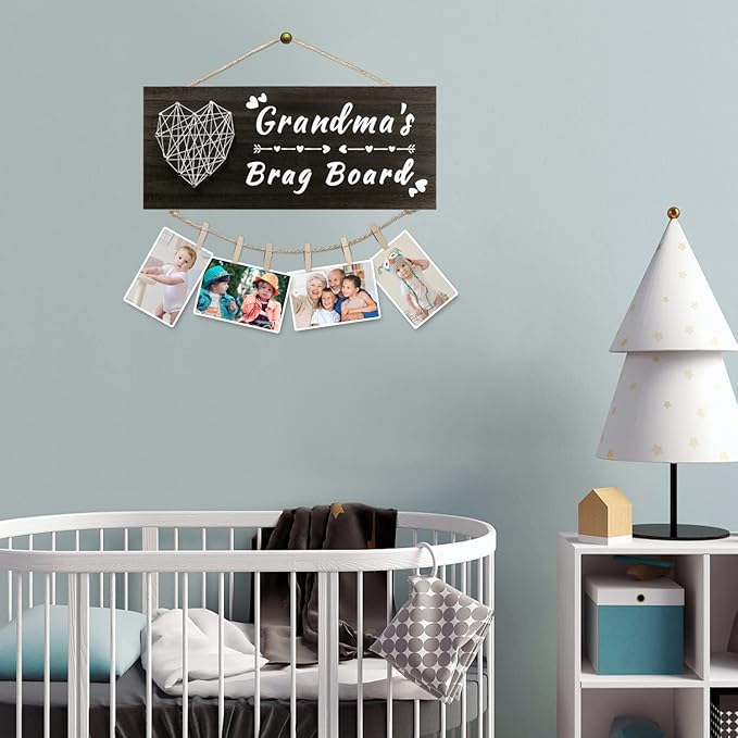Yunfan for Grandma Grandma's Brag Board from Granddaughter Grandson Grandkids Picture Frame Photo Holder Birthday Christmas Thanksgiving Valentines Gifts