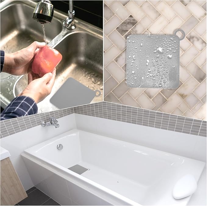2 Pieces Silicone Tub Stopper Shower Drain Cover Floor Drain Anti-Odor Mat Shower Silica Gel Drain Plugs Bathtub Drain Cover Sewer Deodorization for Kitchen, Bathroom and Laundry(Grey)
