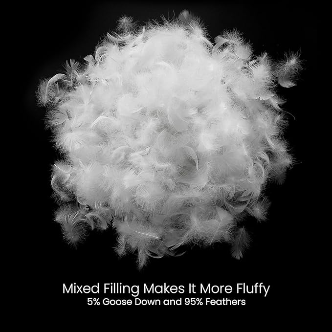 MOOX Down Feathers Pillow Stuffing Filling for DIY Projects Premium Natural 5/95 Goose Feather Down Soft Fluffy Perfect for Pillow Cushions Bedding Pillow Couch Dog Bed Upholstery Crafts (4.0, Pounds)
