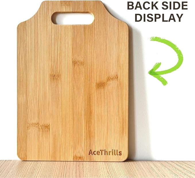 AceThrills Regalos para Papa, Regalos Para Papa Dia Del Padre – Tabla de Cortar de Bambú Grabada 12.3"L x 8.7"W x 0.4"Th