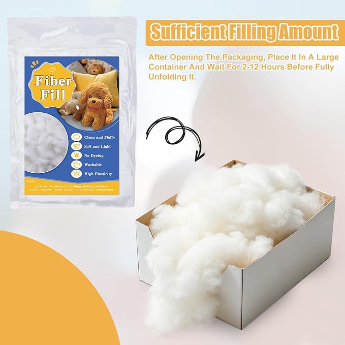 Polyfill Stuffing, Fluffy Pillow Stuffing for Stuffed Animals, Couch Cushion, Cloud Decorations, Stuffing for Stuffed Animals Craft, Pillow Filling Stuffing for Pillows Crafts Pet Bed 2.2lb/35.5oz