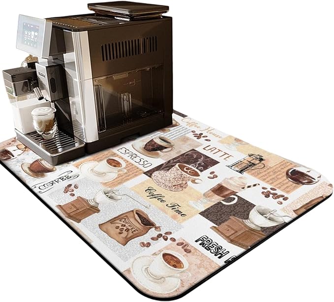 Coffee Mat Bar,Coffee Matt for Counter Mat Bar Mats for Countertop Accessories,Silicone Mats for Kitchen Counter Waterproof（19''x12''）
