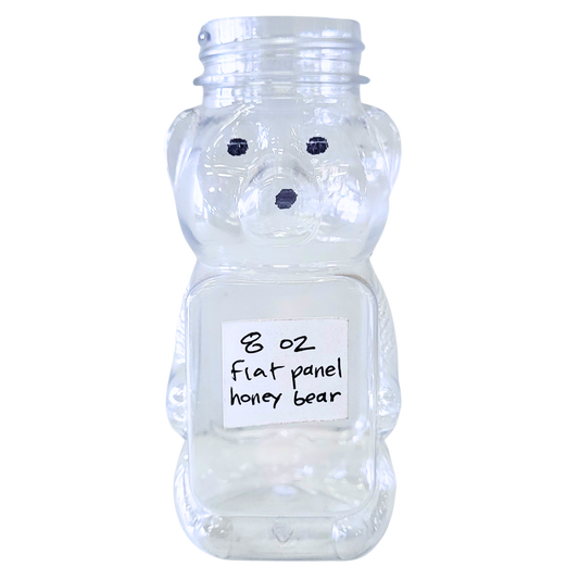 8 oz Plastic Flat Panel Honey Bears