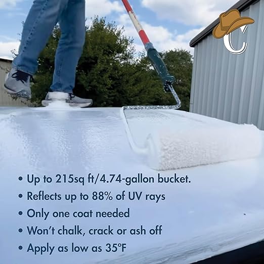 100% Silicone Roof Coating for RVs, Campers & Flat Roofs - Waterproof Seal for Leaks, Cracks & Seams - Ponding Water Resistant - Quart White