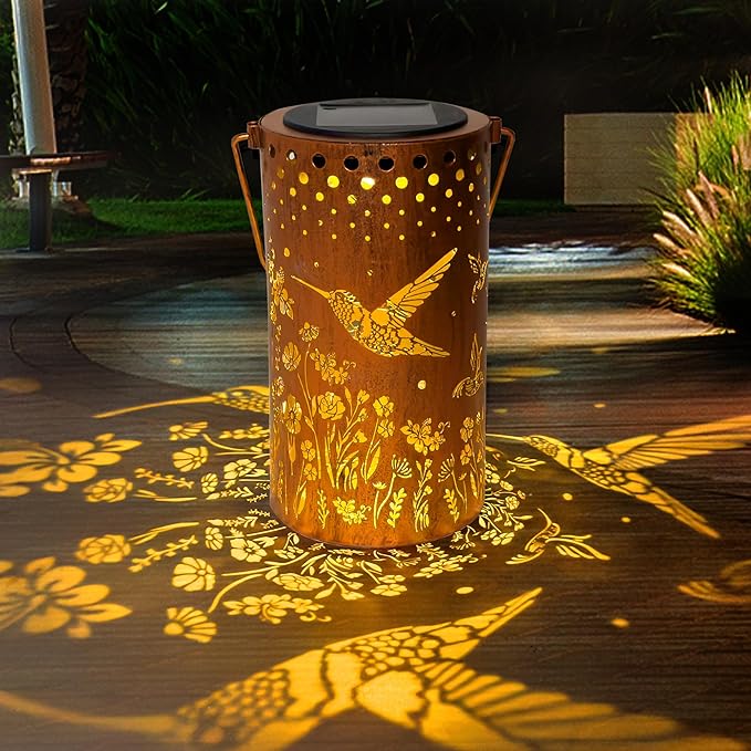 ANYTALK Hummingbird Solar Lanterns Outdoor Waterproof, Birthday Gifts for Women Mom Grandma, Hanging Solar Lights for Yard, Patio, Porch, Garden Decor, Christmas Gifts for Her/Him