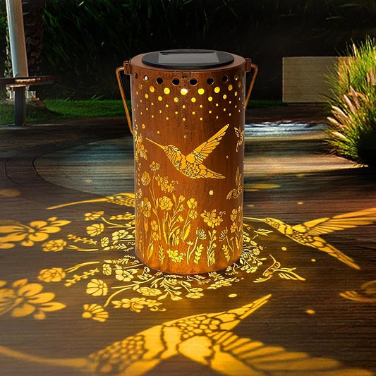 ANYTALK Hummingbird Solar Lanterns Outdoor Waterproof, Birthday Gifts for Women Mom Grandma, Hanging Solar Lights for Yard, Patio, Porch, Garden Decor, Christmas Gifts for Her/Him