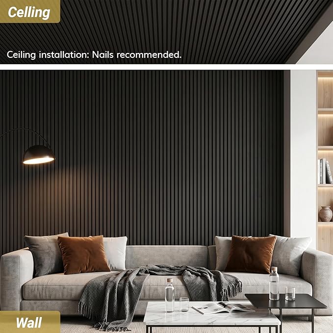 TONOR Dual-Layer Thickened Acoustic Wall Panels Self Adhesive, 4 Pack 47.2"x23.6"x0.72" High Density Large Sound Proof Panels for Walls, Peel and Stick Wall Panels for Interior Wall Décor, Black
