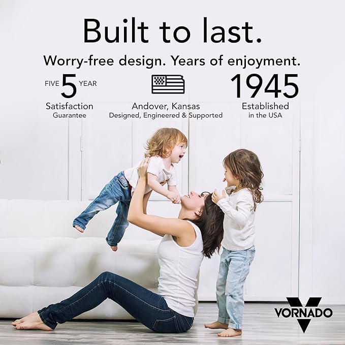 Vornado STRATA™ 8 OmniWave™ Medium Table Fan, Energy Efficient DC Motor, 10 Electric Fan Speeds, Quiet Operation with Oscillation, Powerful Cooling Solution for Bedroom, Home, and Living Room, Black