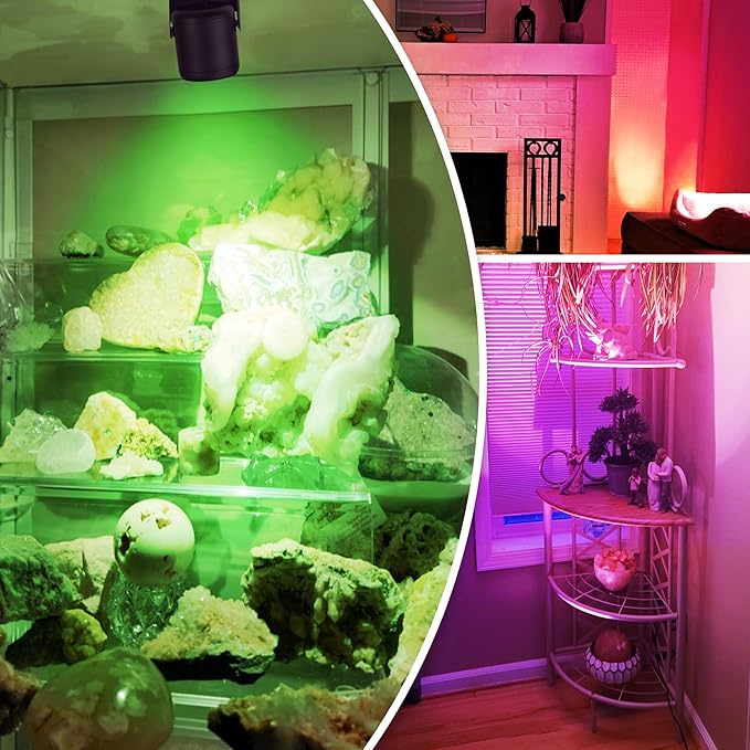 URTOM RGBW Christmas Spot Lights Indoor 6W Up Lights Indoor with Remote Control 16 Color Changing Uplighting Indoor 120V LED Spotlight Indoor Dimmable Uplights Indoor for Parties Plant Decor, 2 Pack