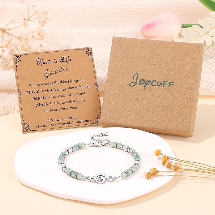 JoycuFF 𝗚𝗶𝗳𝘁𝘀 𝗳𝗼𝗿 𝗪𝗼𝗺𝗲𝗻 𝗠𝗼𝗼𝗻𝘀𝘁𝗼𝗻𝗲 𝗕𝗿𝗮𝗰𝗲𝗹𝗲𝘁 Amazonite Colorful Imperial Jasper Stainless Steel Beads Bracelets, Mothers Day Birthday Christmas Valentines Graduation Gifts