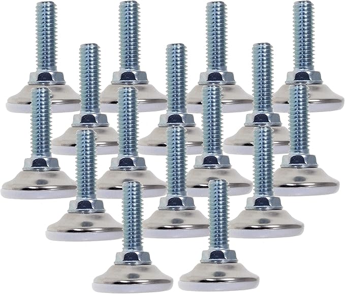 Table Legs Furniture Feet Chair Glides Adjustable Legs with Nylon Base 16 Pack 1/4-20 Foot Levelers Leveling Feet Heavy Duty Super-Deals-Shop