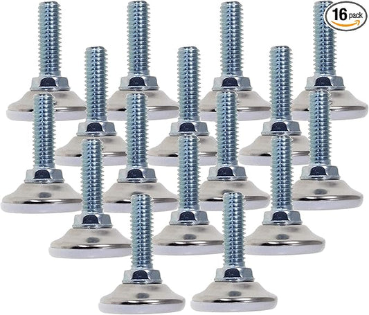 Table Legs Furniture Feet Chair Glides Adjustable Legs Nylon Base 16 Pack 5/16-18 Foot Levelers Leveling Feet Heavy Duty Super-Deals-Shop