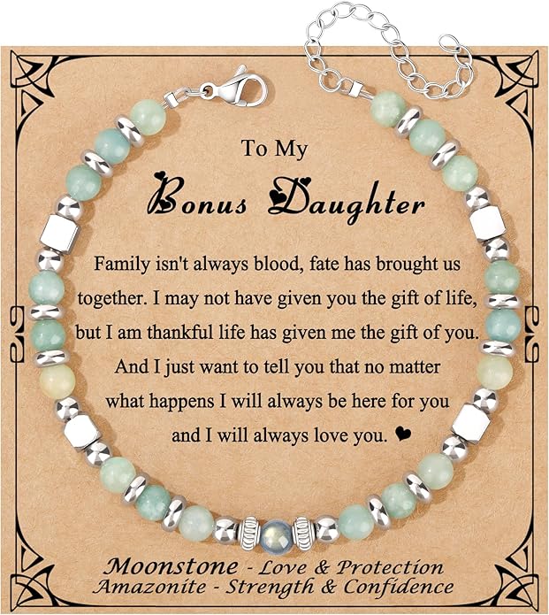 JoycuFF 𝗚𝗶𝗳𝘁𝘀 𝗳𝗼𝗿 𝗪𝗼𝗺𝗲𝗻 𝗠𝗼𝗼𝗻𝘀𝘁𝗼𝗻𝗲 𝗕𝗿𝗮𝗰𝗲𝗹𝗲𝘁 Amazonite Colorful Imperial Jasper Stainless Steel Beads Bracelets, Mothers Day Birthday Christmas Valentines Graduation Gifts