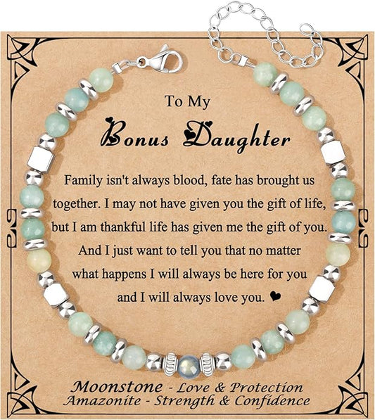 JoycuFF 𝗚𝗶𝗳𝘁𝘀 𝗳𝗼𝗿 𝗪𝗼𝗺𝗲𝗻 𝗠𝗼𝗼𝗻𝘀𝘁𝗼𝗻𝗲 𝗕𝗿𝗮𝗰𝗲𝗹𝗲𝘁 Amazonite Colorful Imperial Jasper Stainless Steel Beads Bracelets, Mothers Day Birthday Christmas Valentines Graduation Gifts