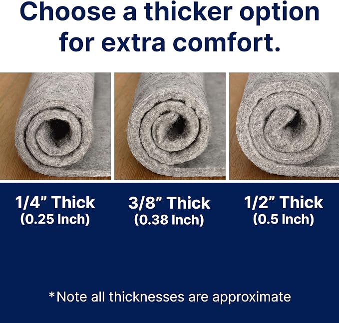 RUGPADUSA - Basics - 6'10" x 9'10" - 1/4" Thick - 100% Felt - Protective Cushioning Rug Pad - Safe for All Floors and Finishes Including Hardwoods