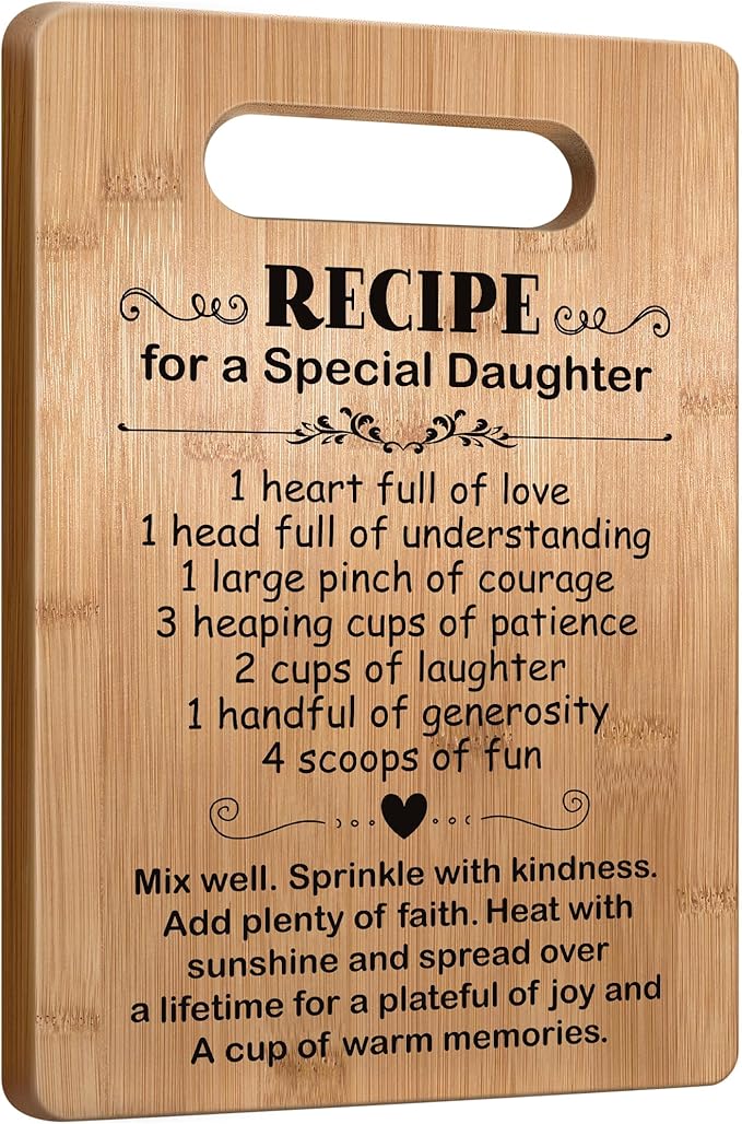 Daughter Birthday Gifts from Mom Dad Parents, Popular Daughter Cutting Board Gift for Valentines Day Mothers Day, Wedding