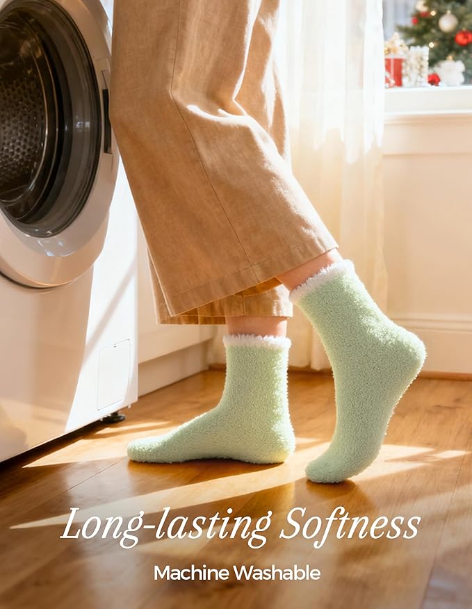 TEHOOK Warm & Cozy Gifts for Women, Fluffy Fuzzy Plush Sleeping Slipper Socks - Soft Warm Fabric