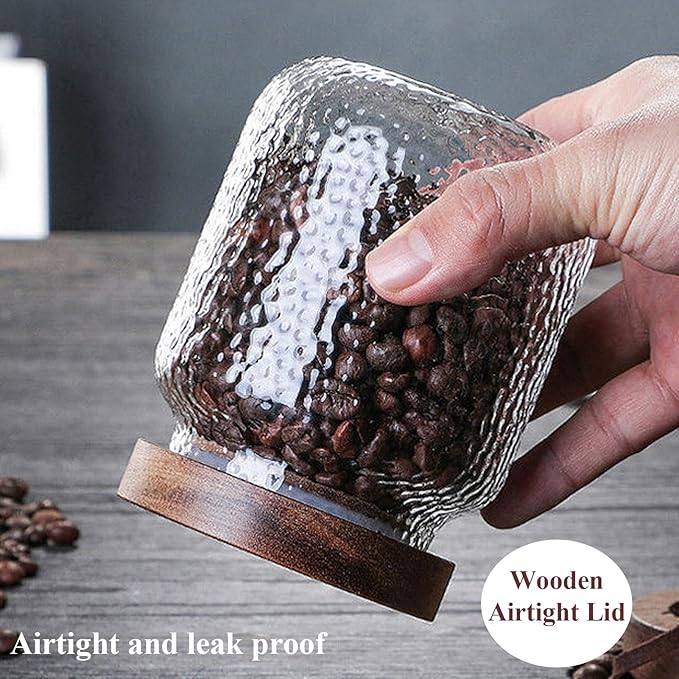 Viovian Glass Coffee Jars With Lids 51 oz Clear Jar With Wood Lid Decorative Glass Storage Jars Container Canister for Food Sugar Coffee Bean Candy Cookie 1500ml