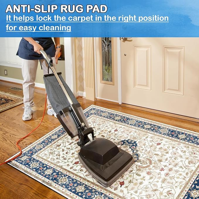 Non-Slip Rug Pads 1/4” Thick, 2x3Ft Waterproof Rugs Non Skid Rug Pad for All Floors and Finishes Durable Hardwood Floor Protective Felt Keeps Rugs in Place, Safe and Secure