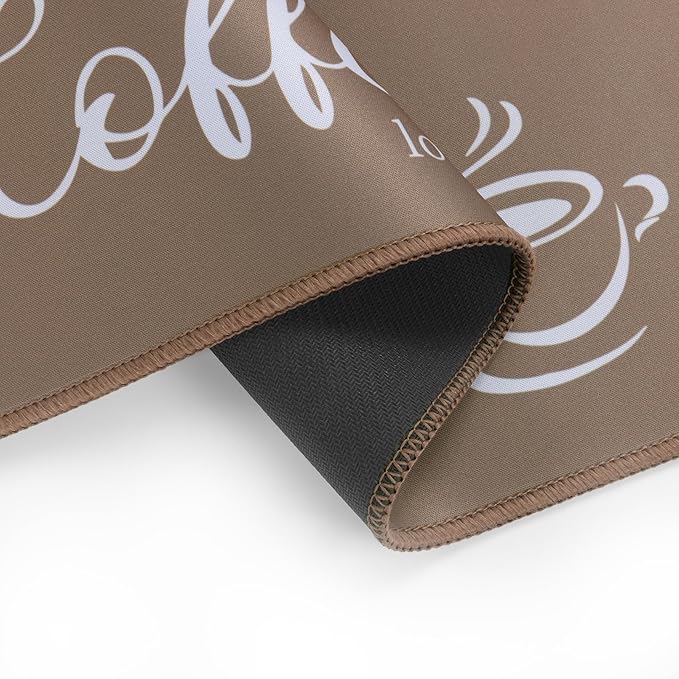 SHACOS Coffee Mat 2 Pack 12x19 Inch Absorbent Non Slip Rubber Bar Accessories Coffee Maker Mat for Countertop Dish Drying Mat Heat Resistant, Brown