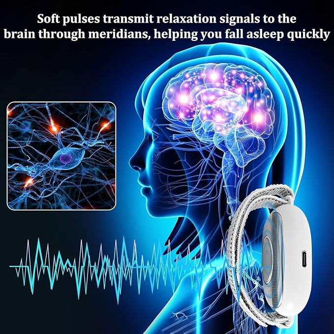 Handheld Sleep Aid Device, Anxiety Device, Relief Anxiety Help Sleep, Promotes Rest, USB Rechargeable，Microcurrent Relaxation Tool, USB Rechargeable, for Adults