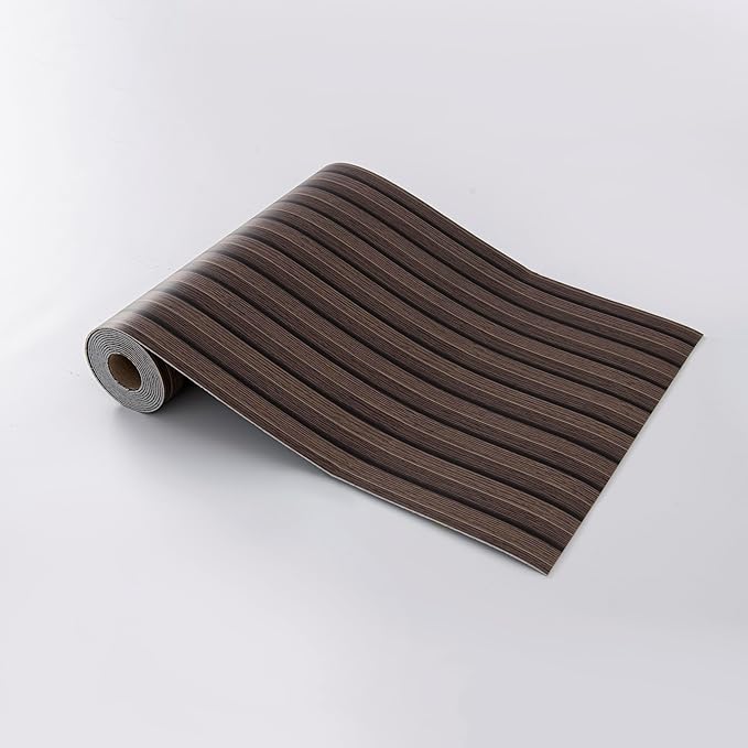 Peel and Stick PVC Slat Wall Panels, Wood Grain Self-Adhesive Soundproof Moisture-Resistant Paneling, 3D Faux Wood Panels for Bedroom Bathroom Walls & Ceilings 118"x15.75"(Dark Walnut,13Sq.ft)