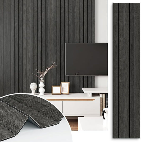 197"x23.6" 3D Wood Panels for Interior Wall Decor Peel and Stick Acoustic Wood Slat Wall Panel Self Adhesive Soundproof Wooden Slats Paneling Wallpaper for Bedroom Living Room Gym Backdrop