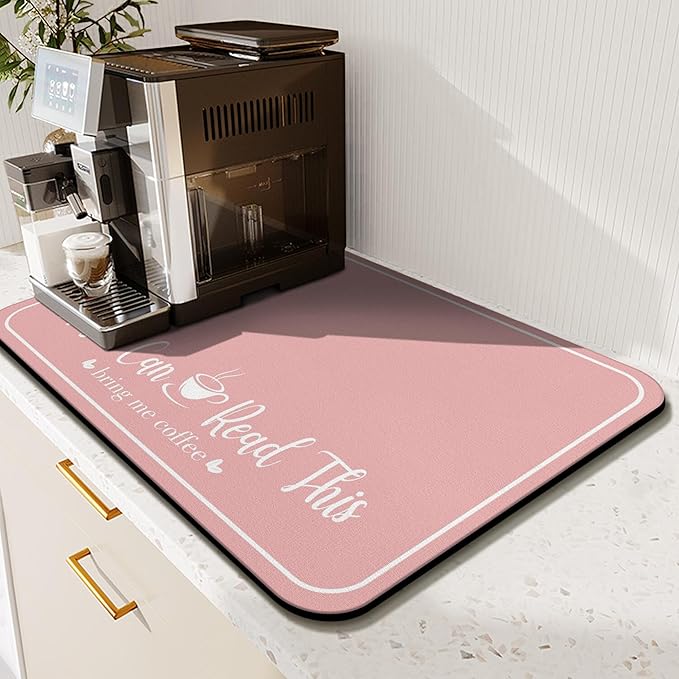 Coffee Bar Mat for Countertops 18inx24in,Absorbent Hide Stain Anti-Slip Cafe Bar Accessories Fit Under Coffee Machine Mat,dish drying mats for kitchen