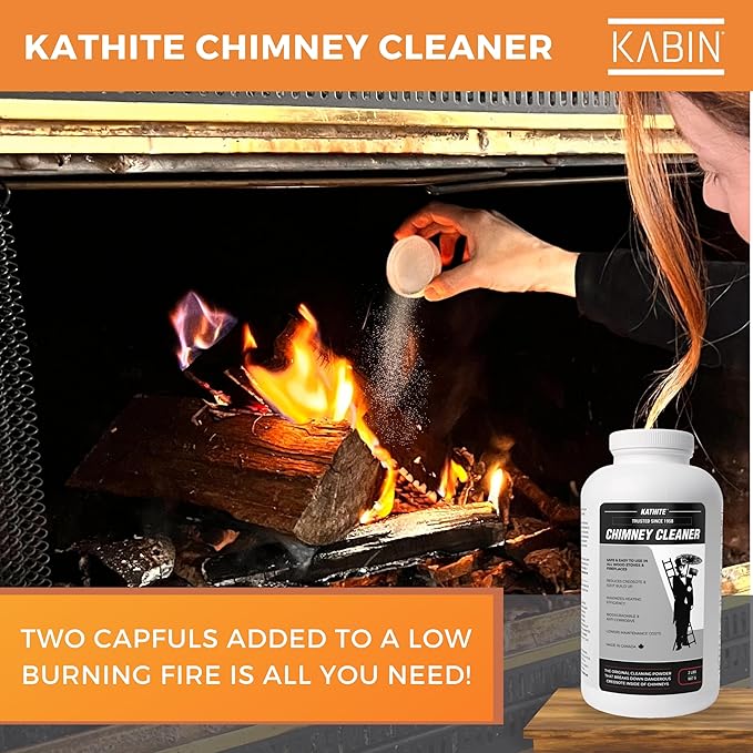 KABIN Kathite Chimney Sweep Cleaner 4LB - Fireplace Chimney Cleaning Kit - Soot Creosote Remover for Wood Stoves - Creosote Destroyer Better Than Fire Logs - Fireplace Cleaner Made in Canada