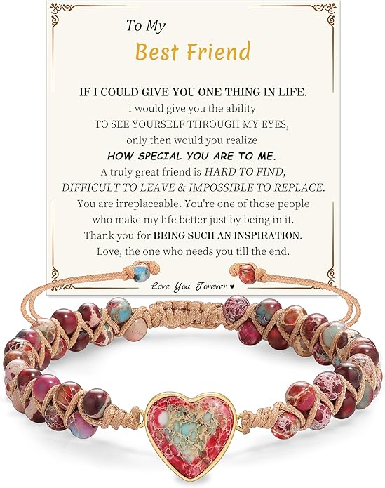 Mothers Day Gifts for Daughter Granddaughter, To My Mom Grandma Wife Girlfriend Sister Jasper Heart Bracelets Birthday Anniversary Christmas Stocking Stuffers Valentines Day Jewelry
