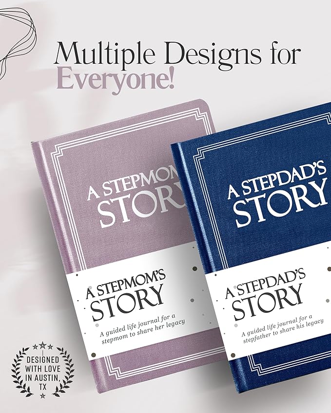 Stepmom's Life Story Journal (Hardcover): A Meaningful Keepsake for Stepmom to Share Her Journey & Memories, Book Includes 250+ Prompt Questions, Sentimental Gift for Mother's Day, Birthday, Christmas