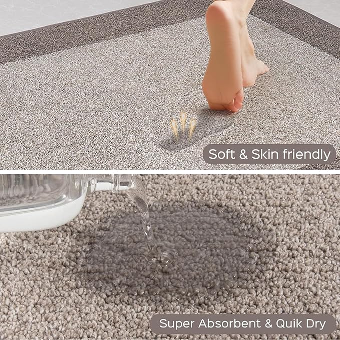 Washable Area Rug 34" x 60", Non Slip Kitchen Rug for Floor, Absorbent Entrance Runner Rug for Bedroom, Living Room, (Roll Packing)