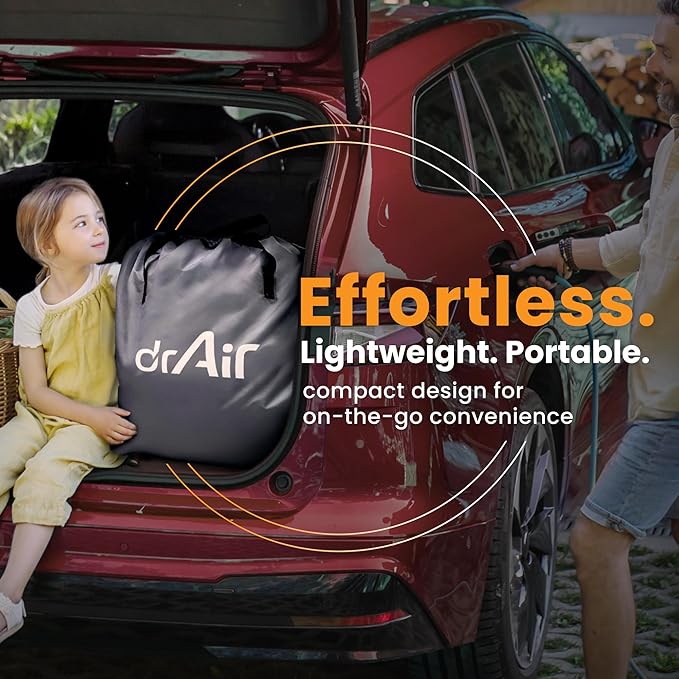 Dr. air Full Air Mattress with Built-in Pump, 18" Raised Blow Up Mattress, 600 lbs Max Honeycomb Air Bed, 48Hr Leak-Proof Test, 3min Inflatable Mattress for Home, Guests, Camping, Colchones inflables