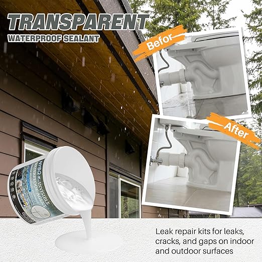 NYBQ Waterproof Sealant Coating 18oz, Transparent Invisible Waterproof Agent, Super Strong Anti-Leakage Polyurethane Coating for Bathroom, Roofs, Kitchen, Patio, Walls, Indoor & Outdoor