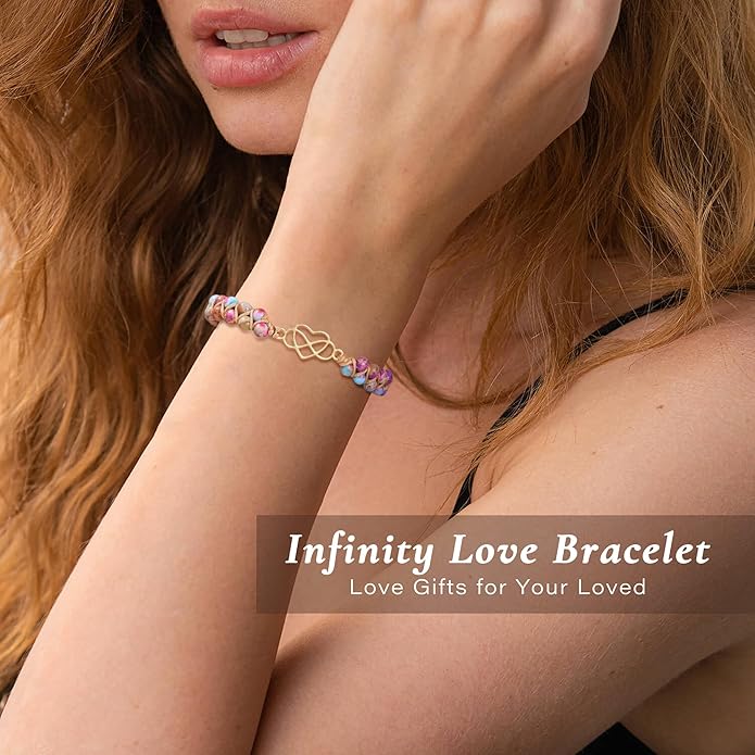 Mothers Day Gifts for Daughter Granddaughter, To My Mom Grandma Wife Girlfriend Sister Jasper Heart Bracelets Birthday Anniversary Christmas Stocking Stuffers Valentines Day Jewelry