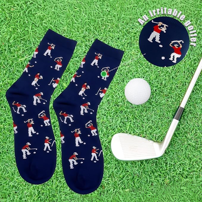 Golf Socks - Funny Annoyed Golfer Novelty Socks - Funny Golf Fathers Day Gift for Dad Husband Stepdad