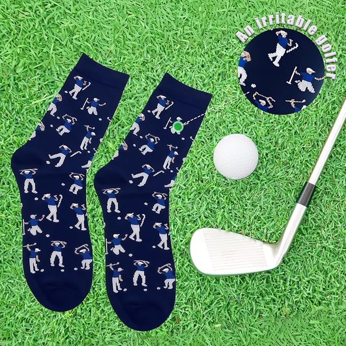 Golf Socks - Funny Annoyed Golfer Novelty Socks - Funny Golf Fathers Day Gift for Dad Husband Stepdad