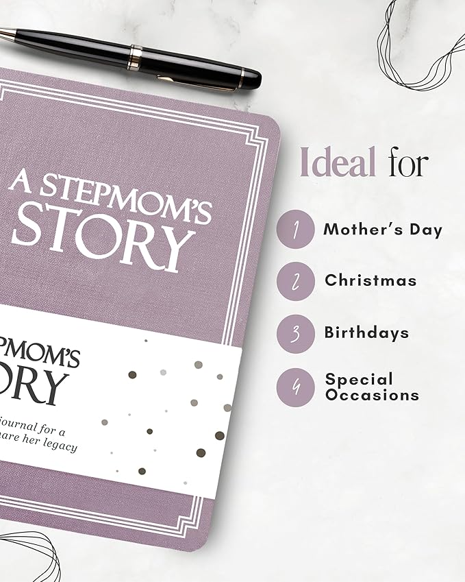 Stepmom's Life Story Journal (Hardcover): A Meaningful Keepsake for Stepmom to Share Her Journey & Memories, Book Includes 250+ Prompt Questions, Sentimental Gift for Mother's Day, Birthday, Christmas