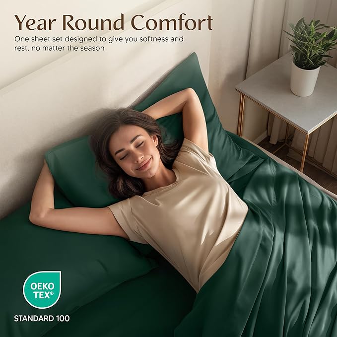 Utopia Bedding Twin Sheet Set – 3 Piece Bed Sheets for Twin Size Bed, Soft and Breathable Microfiber, Includes 1 Fitted Sheet, 1 Flat Sheet and 1 Pillowcase – Oeko Tex (Emerald Green)