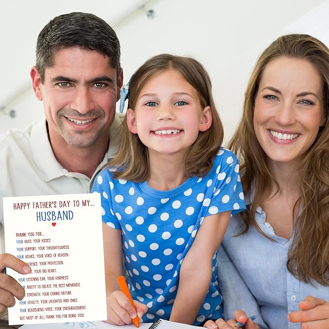Funny Fathers Day Card Gifts for Husband, Happy Fathers Day Card from Wife, Unique Father’s Day Decorations for Men