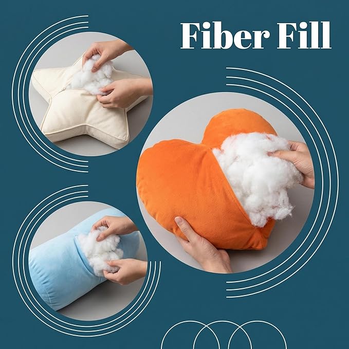 RAINFLOW 7.05oz Polyester Premium Fiber Fill - Polyester Fiber Fill,Stuffing for Pillow,Small Dolls,Cushion,Craft and Stuffed Animals,Polyfill Stuffing for DIY Craft,Recyclable