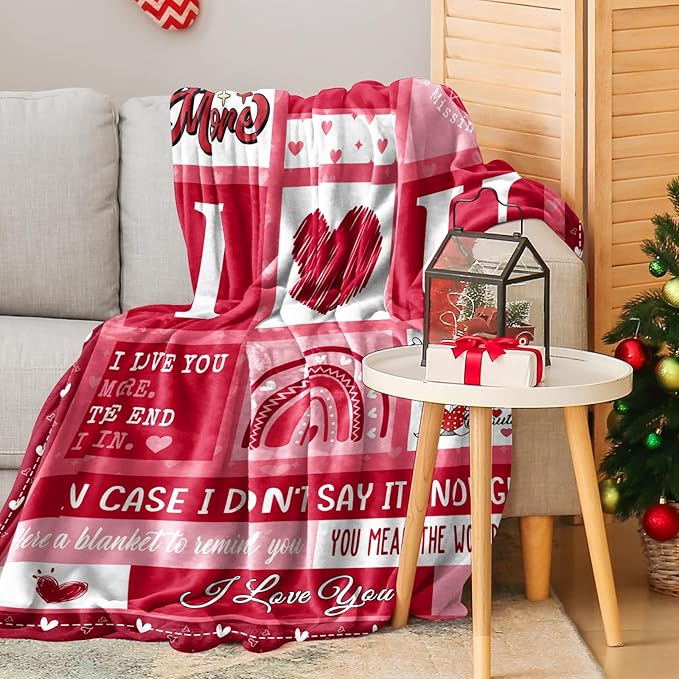 Gifts for Her, Valentines Blanket 60X50in, Romantic I Love You Gifts for Women Wife Girlfriend from Him Husband Boyfriend, Mothers Day Anniversary Birthday Unique Presents for Women Her