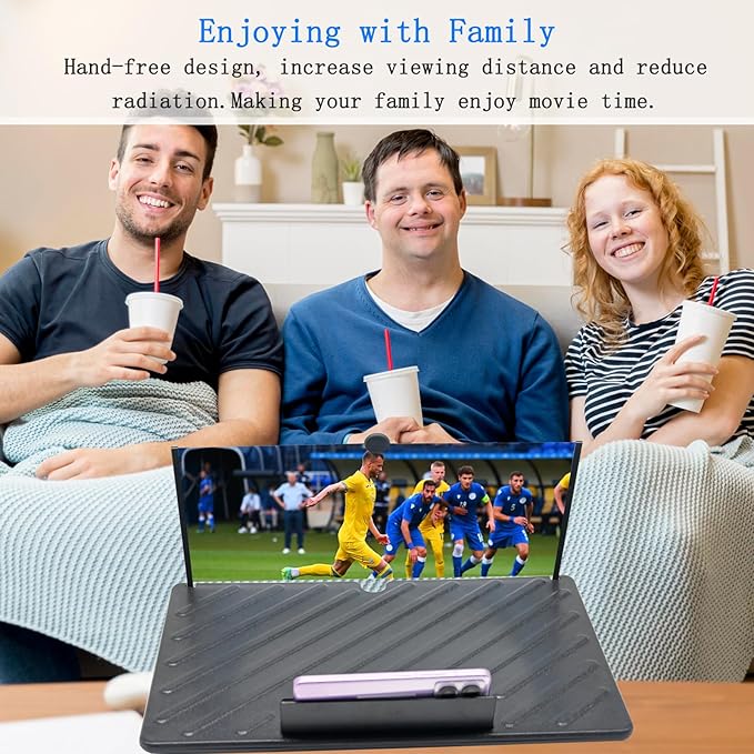 20" Screen Magnifier for Cell Phone,Fanlory 3D HD Magnifying Projector Screen Enlarger for Movies, Videos and Gaming, Foldable Phone Stand with Screen Amplifier,Birthday Gifts for Mom Dad & Family